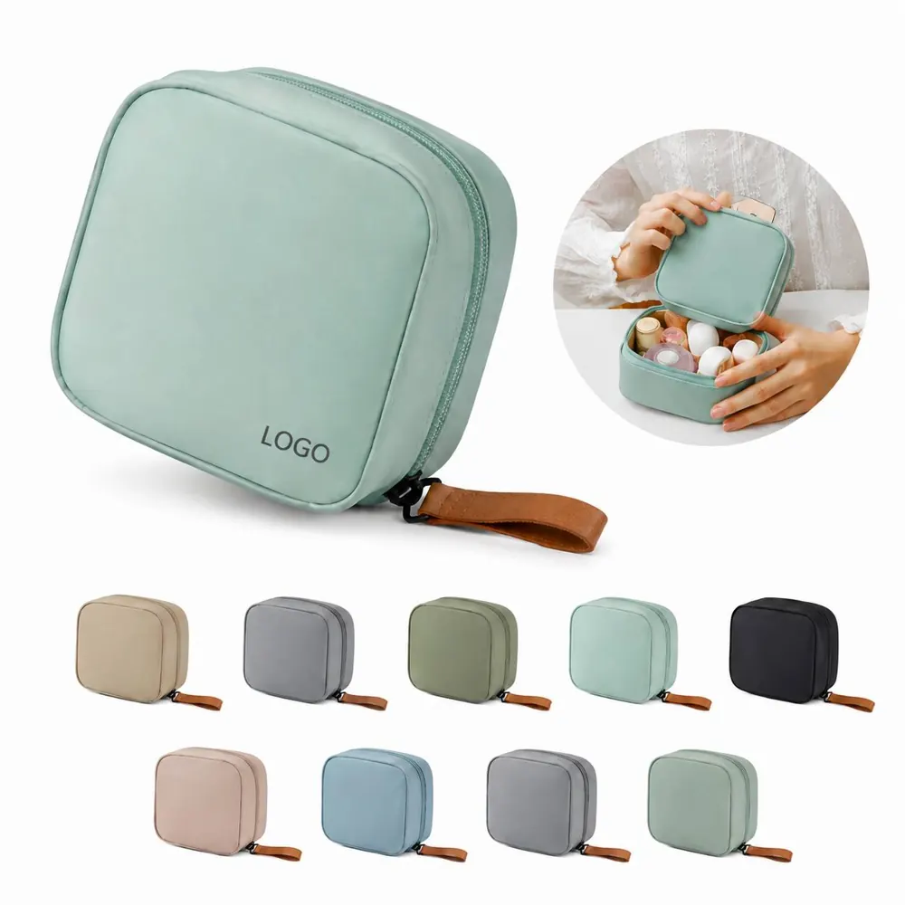 Eco PU Zippered Makeup Bag for Travel and Daily Storage