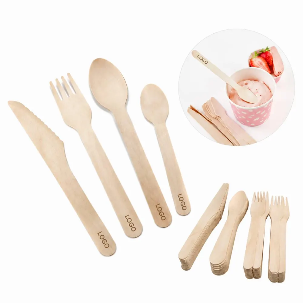 Eco-Friendly Birch Wood Cutlery Set, Disposable Forks