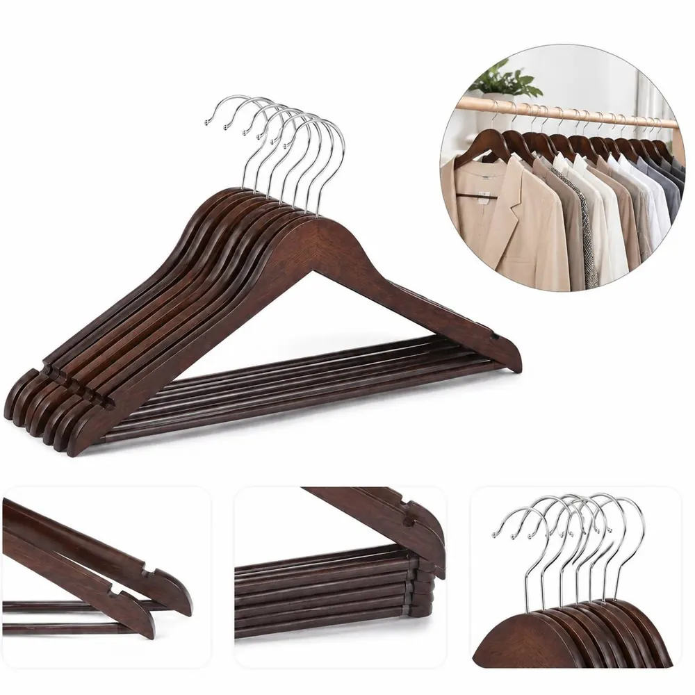 Vintage Solid Wood Clothes Hangers for Coats and Jackets 2