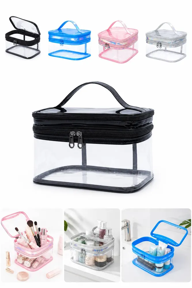 Transparent Two-Tier Cosmetic Organizer Case 2
