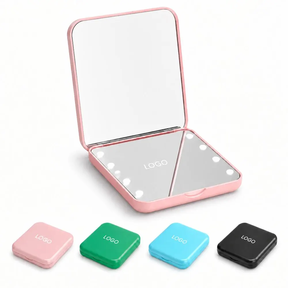 LED Double-Sided Magnifying Makeup Mirror with Adjustable