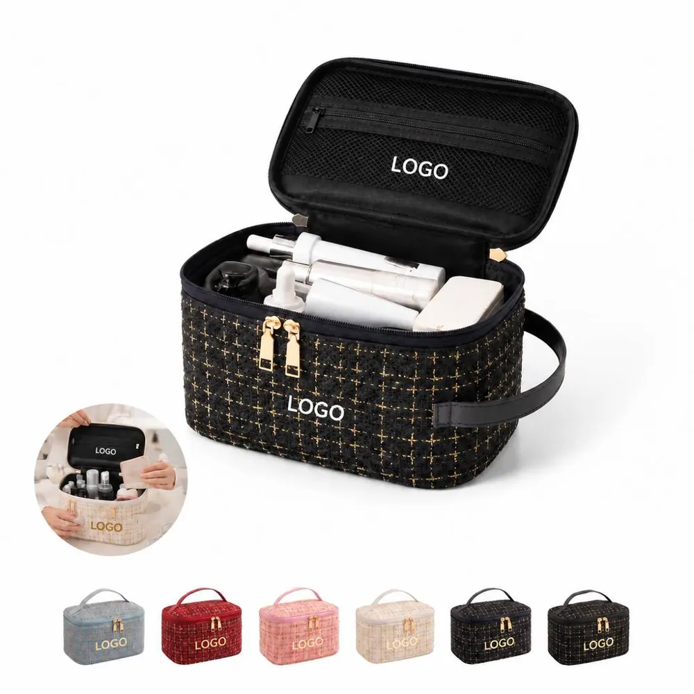 Compact Water-Resistant Cosmetic Organizer Bag for Travel