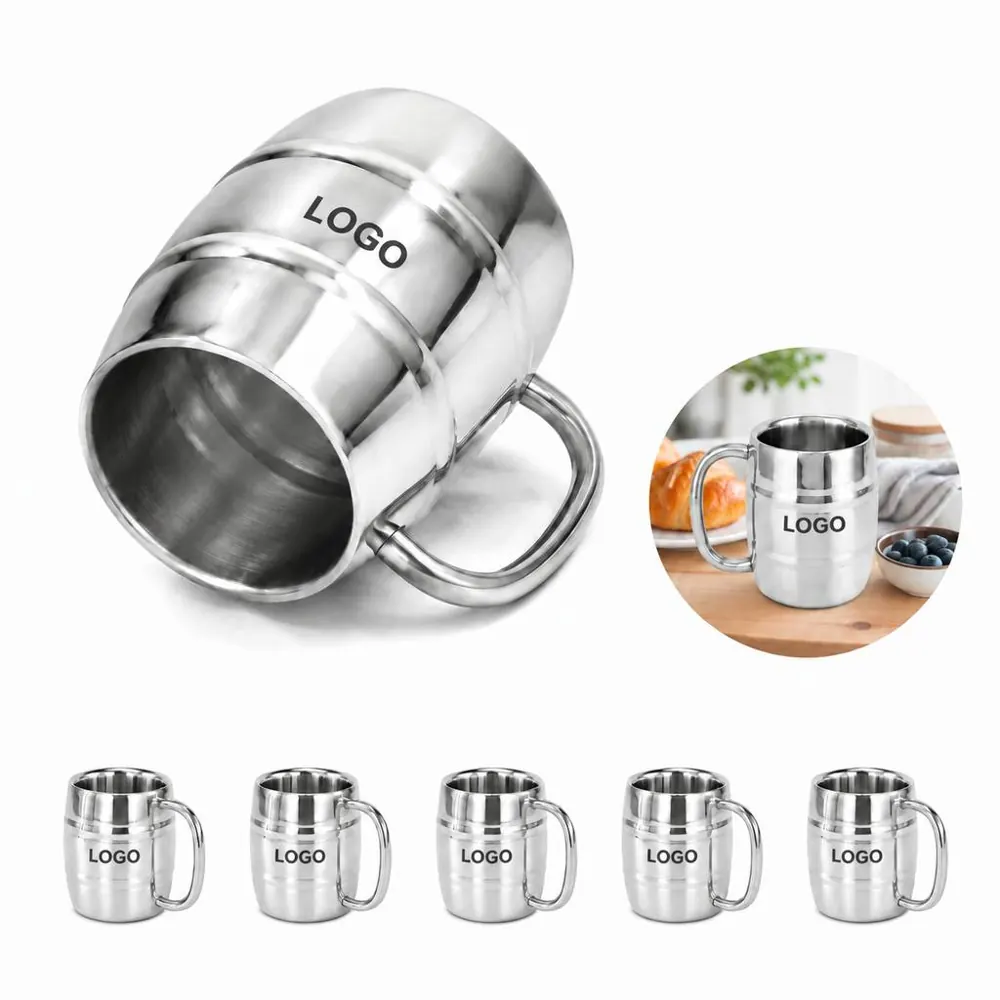 Double Wall Vacuum Camping Cup 300ML with Lid