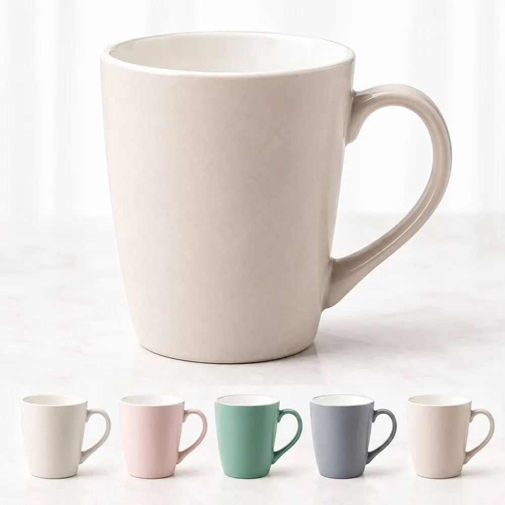 Tapered Ceramic Mug with Matte Finish for Coffee and Tea 2