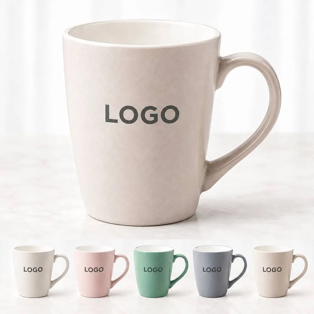 Tapered Ceramic Mug with Matte Finish for Coffee and Tea