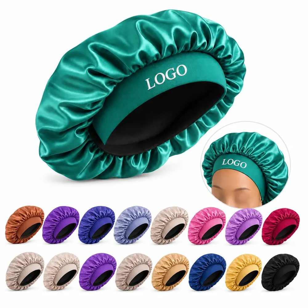 Adjustable Silk Sleep Bonnet for Curly Hair Protection