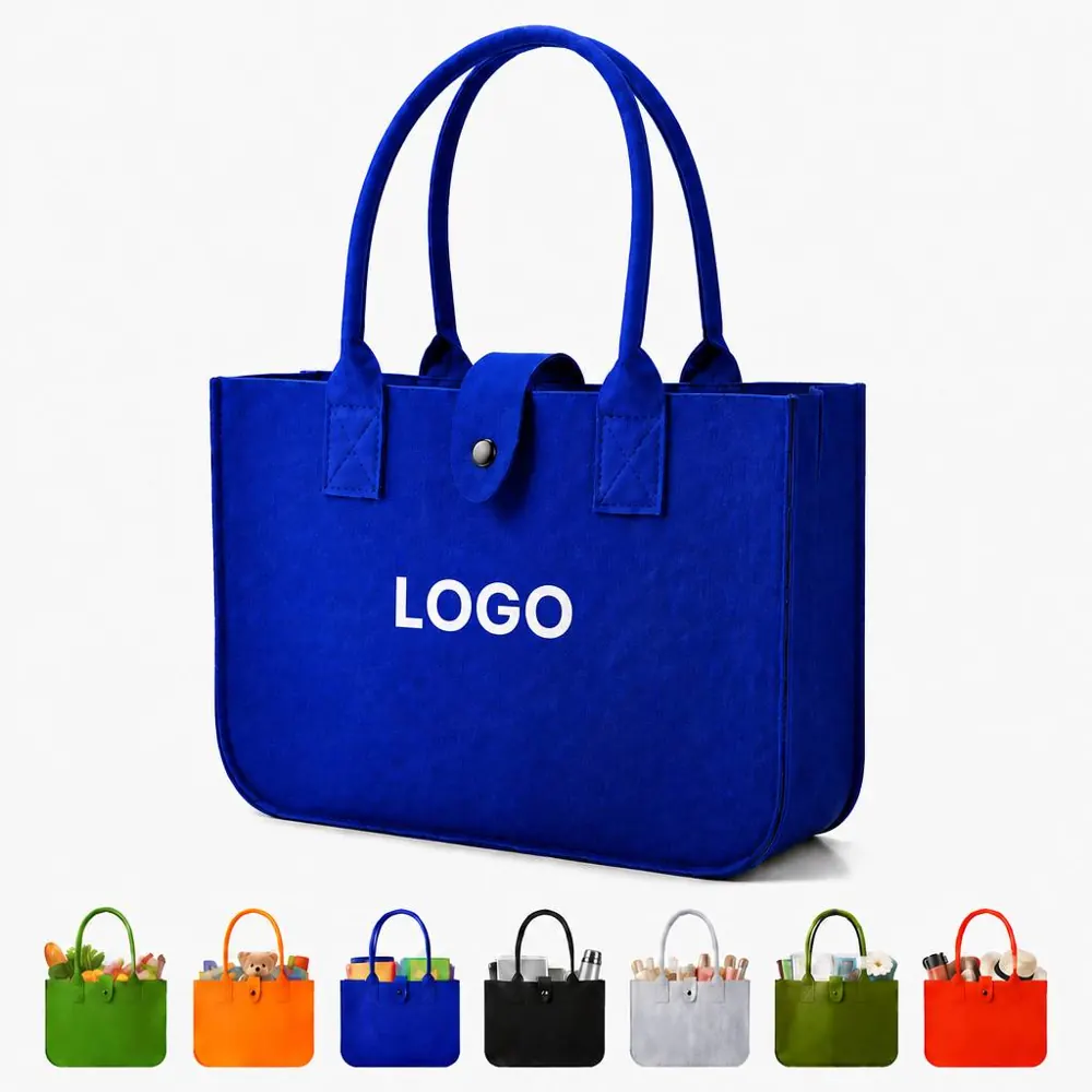 Soft Felt Zippered Tote Bag for Daily Use
