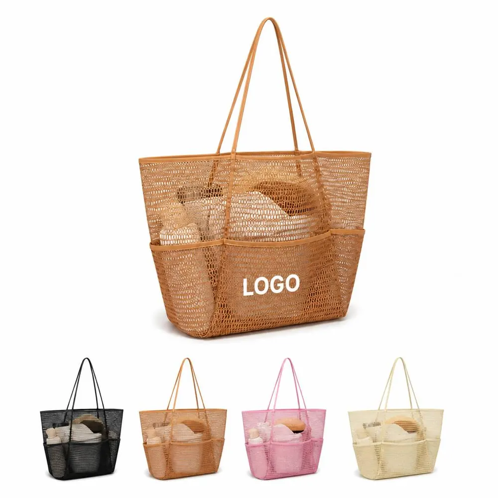 Lightweight Beach Mesh Tote Bag with Sturdy Handles