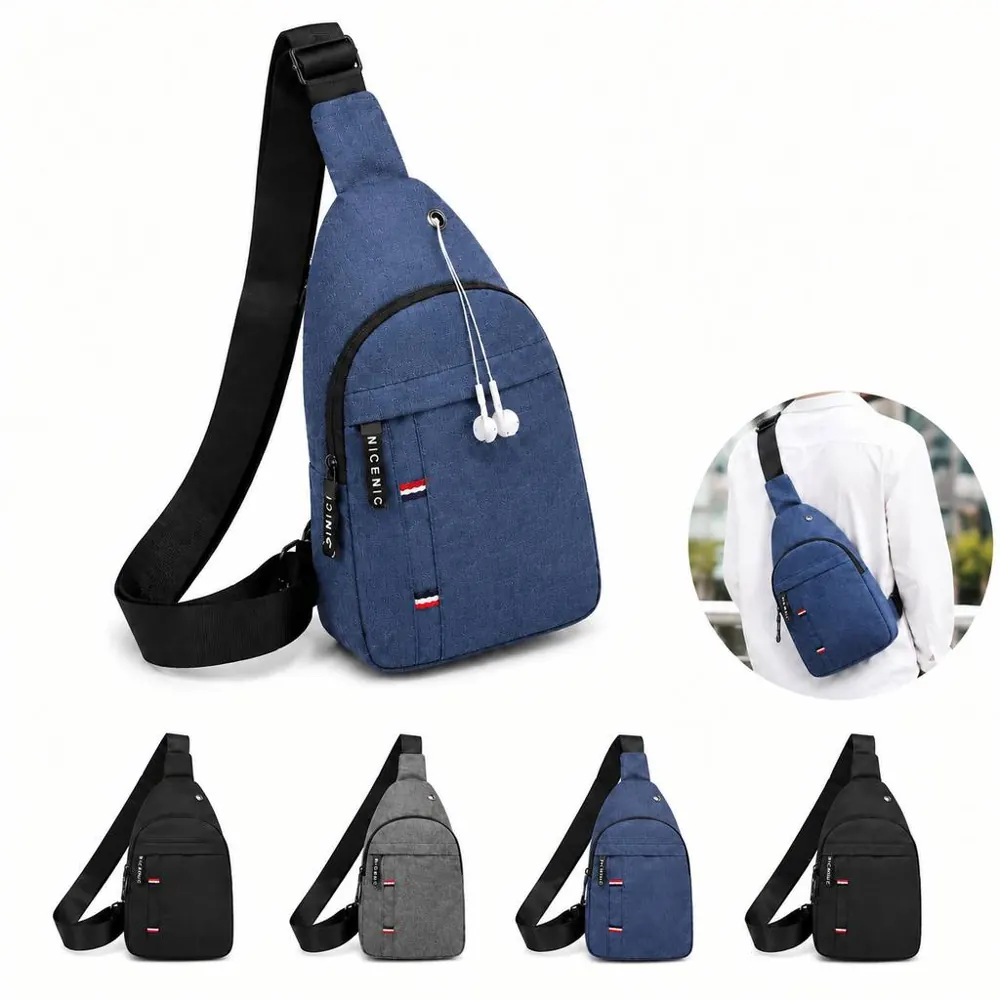 Canvas Crossbody Sling Bag with Adjustable Strap 2