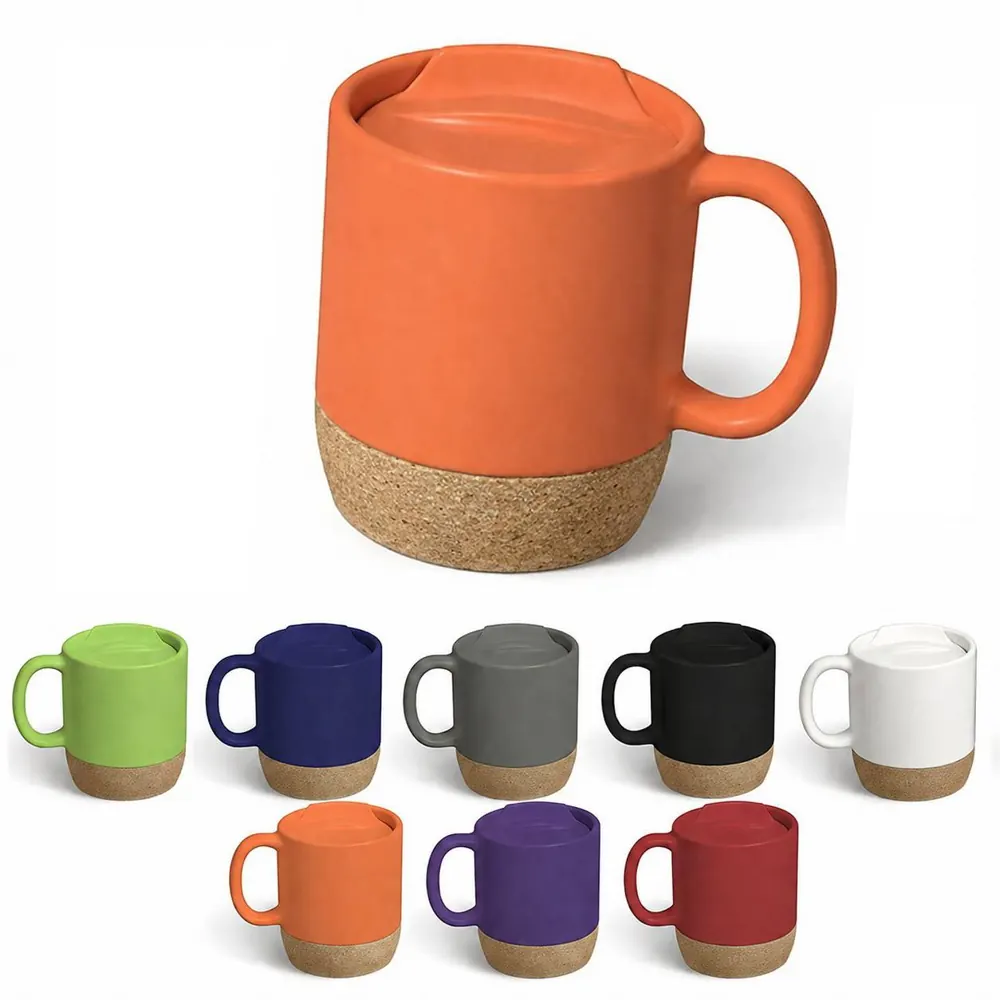 Ceramic Mug with Natural Cork Base for Hot Drinks 2