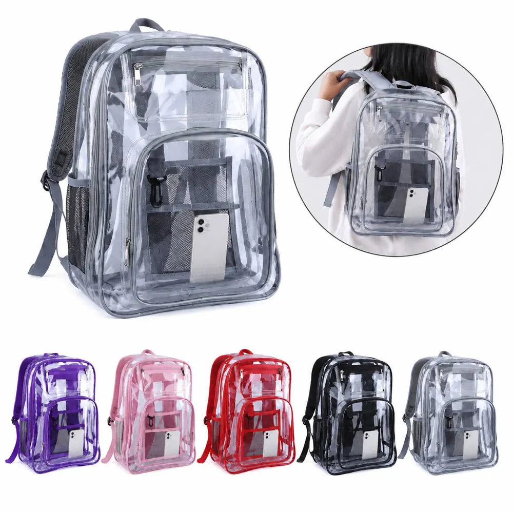 Transparent PVC Backpack for Daily and Secure Use 2