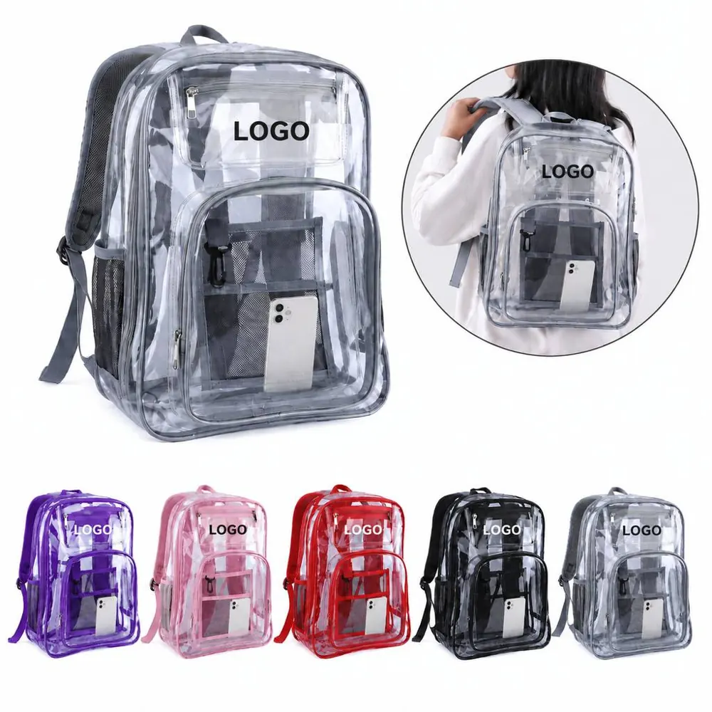 Transparent PVC Backpack for Daily and Secure Use