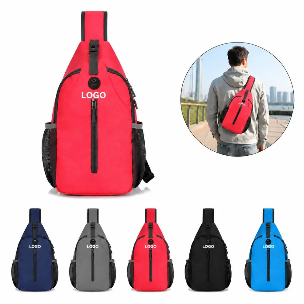 Compact Water-Resistant Nylon Crossbody Sling Bag