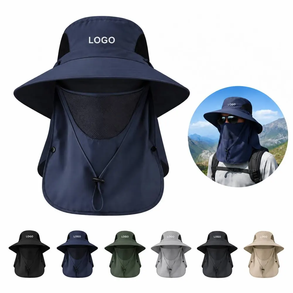 Wide Brim UPF 50+ Fishing Sun Hat with Chin Strap