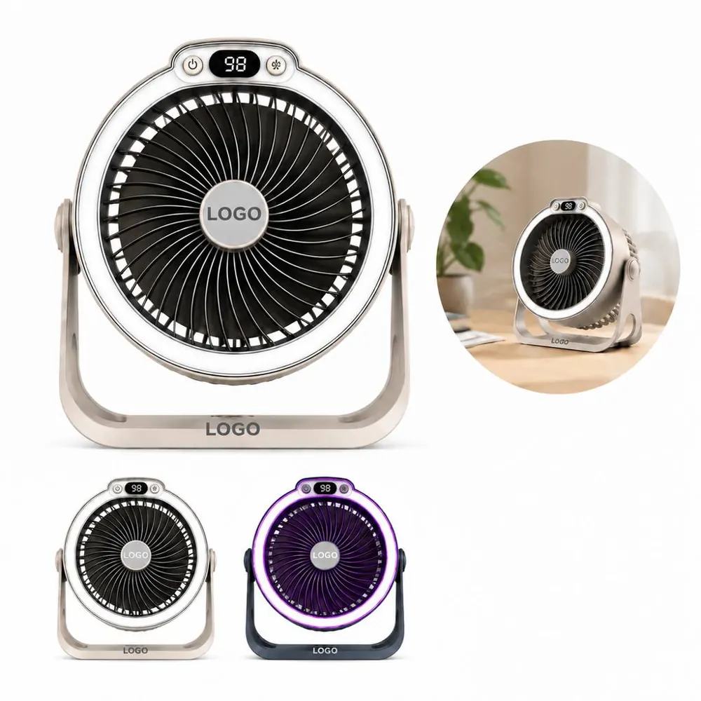 Quiet Oscillating Desk Fan with Digital Display