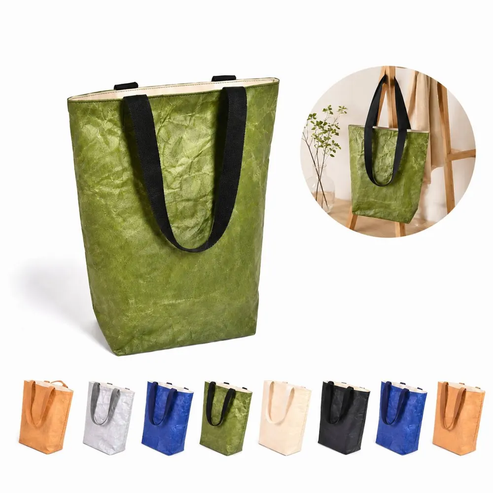 Eco-Friendly Reusable Kraft Paper Tote Bag for Groceries 2