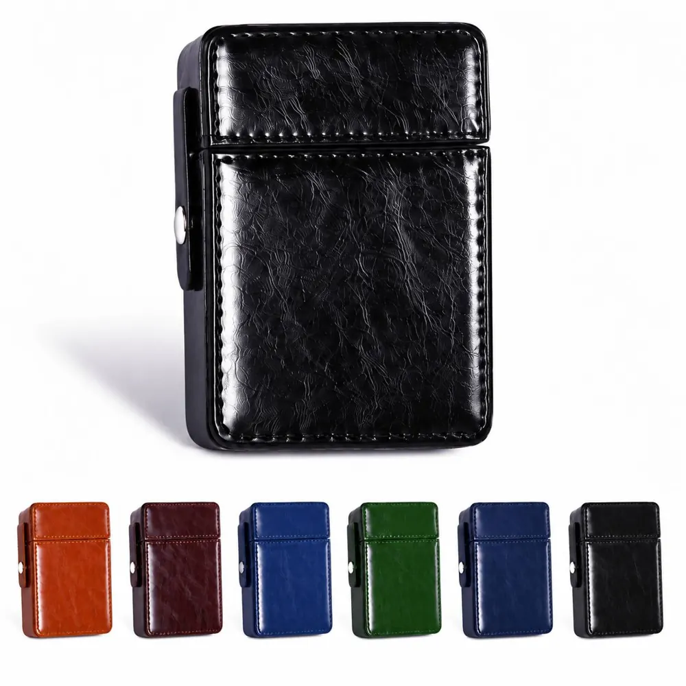 PU Cigarette Case with Snap Lid Compact Travel Storage 2