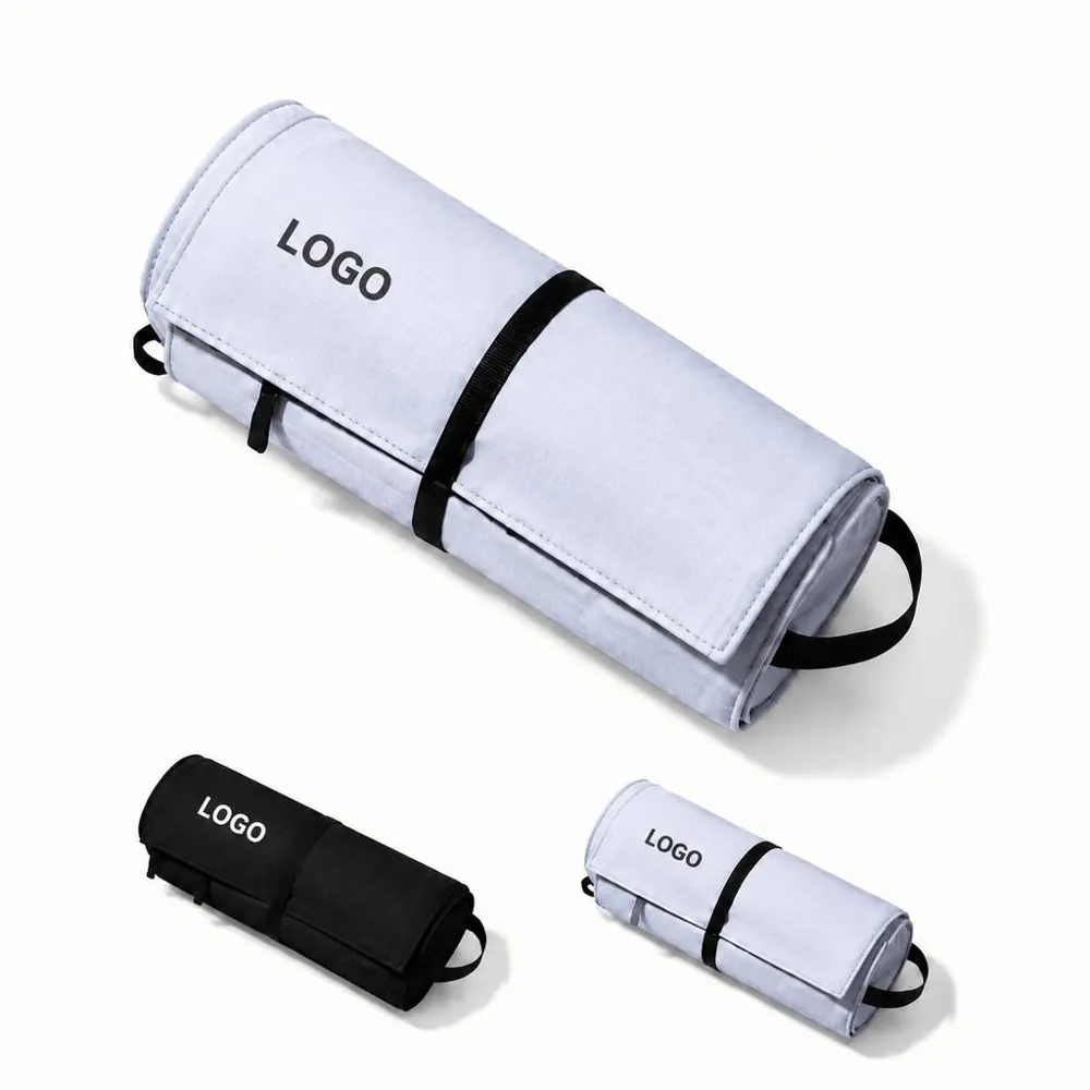 Foldable Roll-Up Travel Toiletry Bag with Hanging Hook