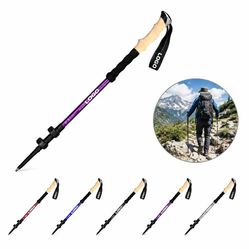 Adjustable Aluminum Trekking Poles with Cork Grip