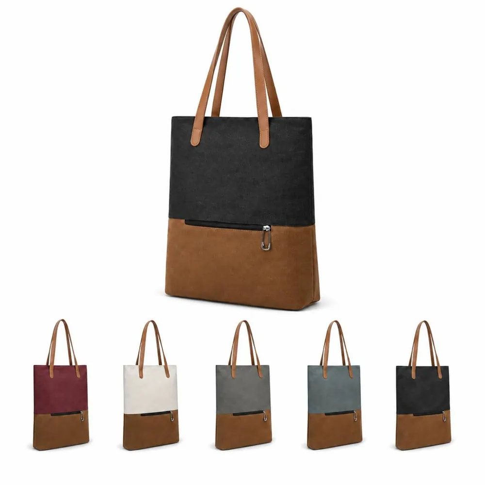 Versatile Canvas Shoulder Bag with Multi Compartments 2
