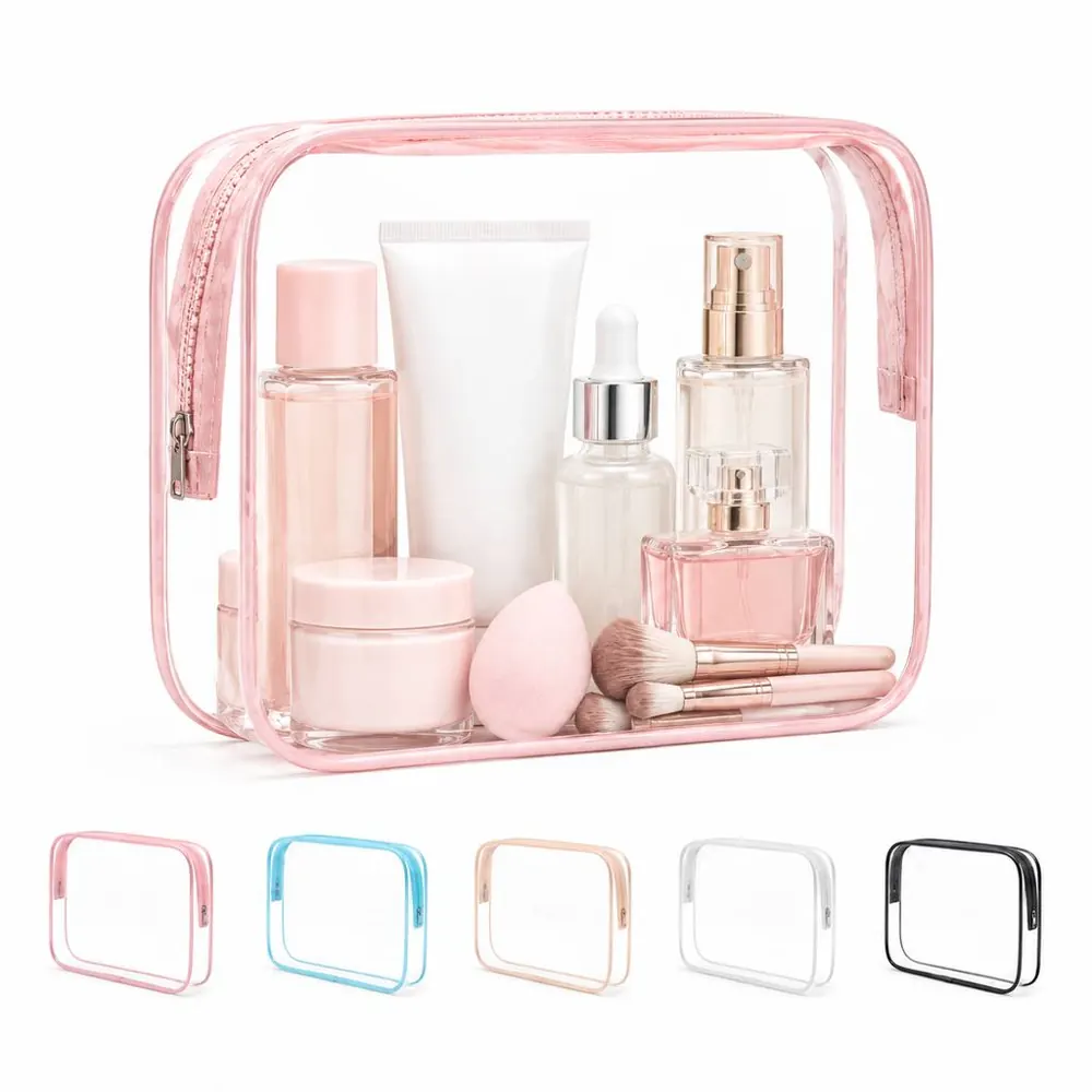 Waterproof Clear Travel Toiletry Bag with Zipper 2