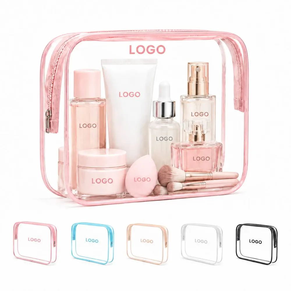 Waterproof Clear Travel Toiletry Bag with Zipper