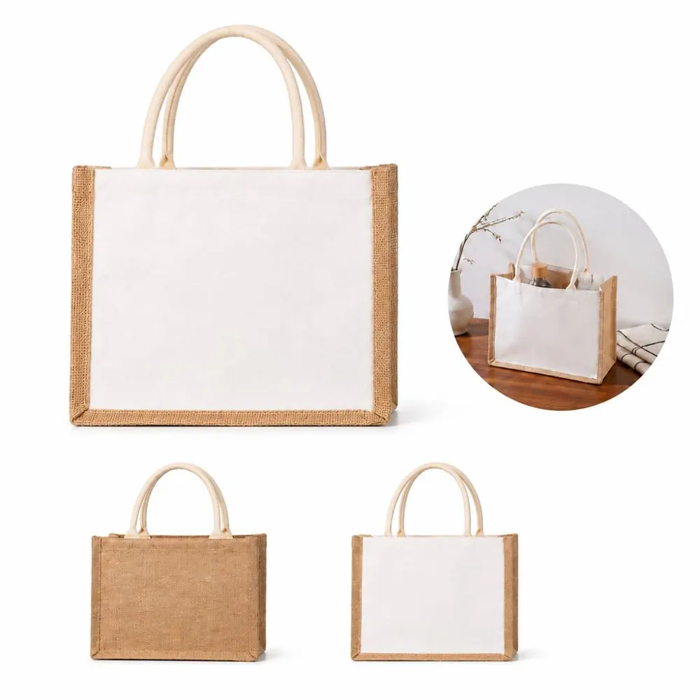 Natural Linen Beach Tote Bag Lightweight Casual Carryall 2