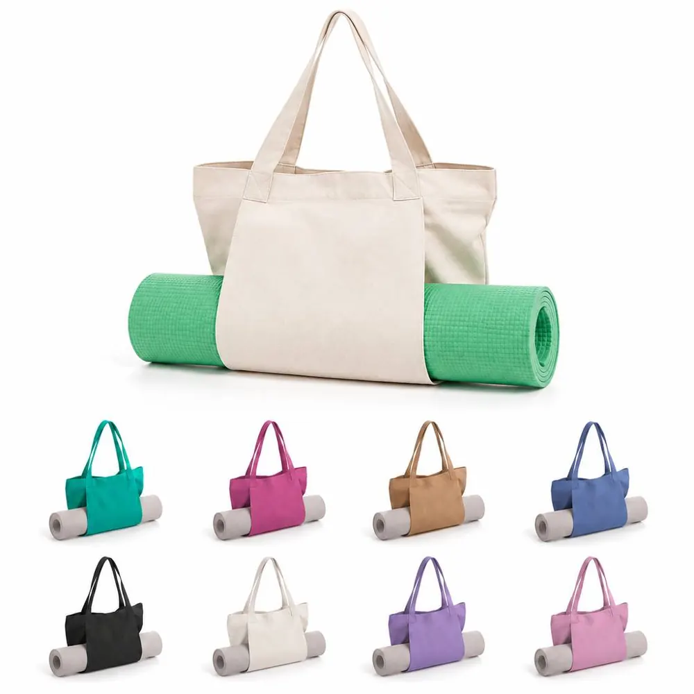 Multifunctional Canvas Yoga Tote for Mat and Gear 2