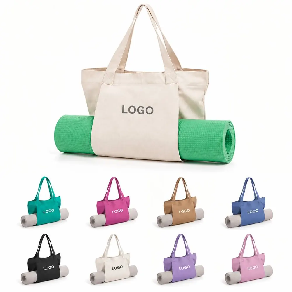 Multifunctional Canvas Yoga Tote for Mat and Gear