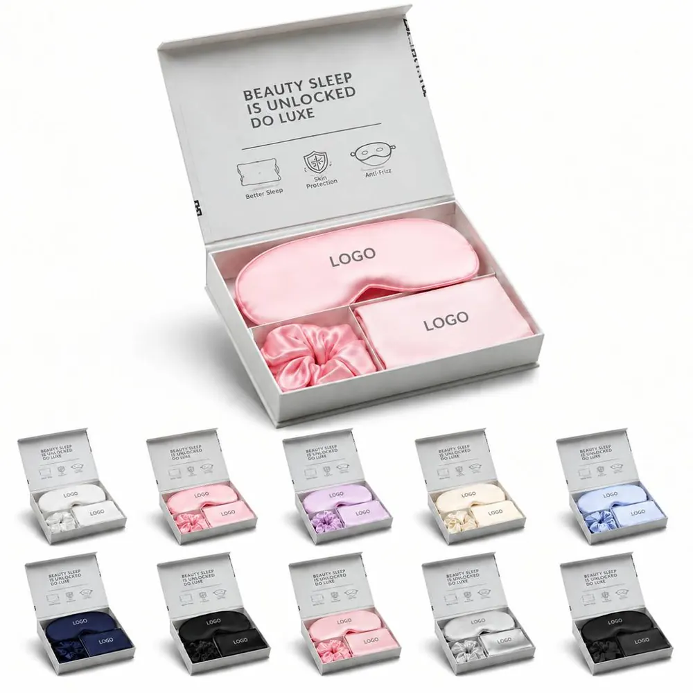 Satin Eye Mask 3-Piece Set for Restful Sleep