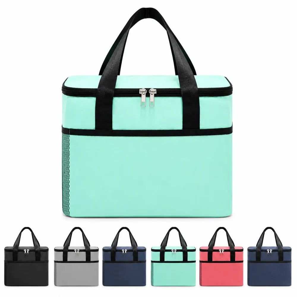 Large Square Thermal Lunch Bag for Work School Travel 2