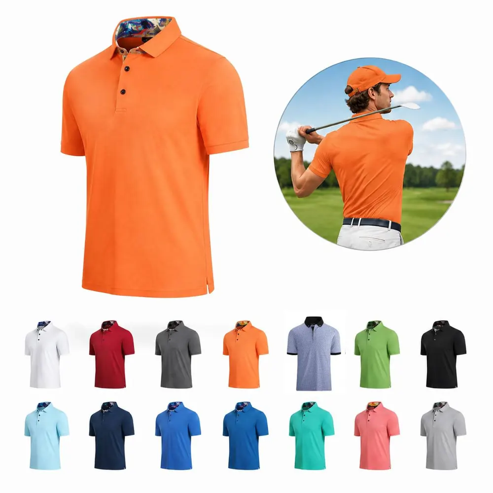 Quick-Dry Short Sleeve Golf Polo Shirt for Men 2