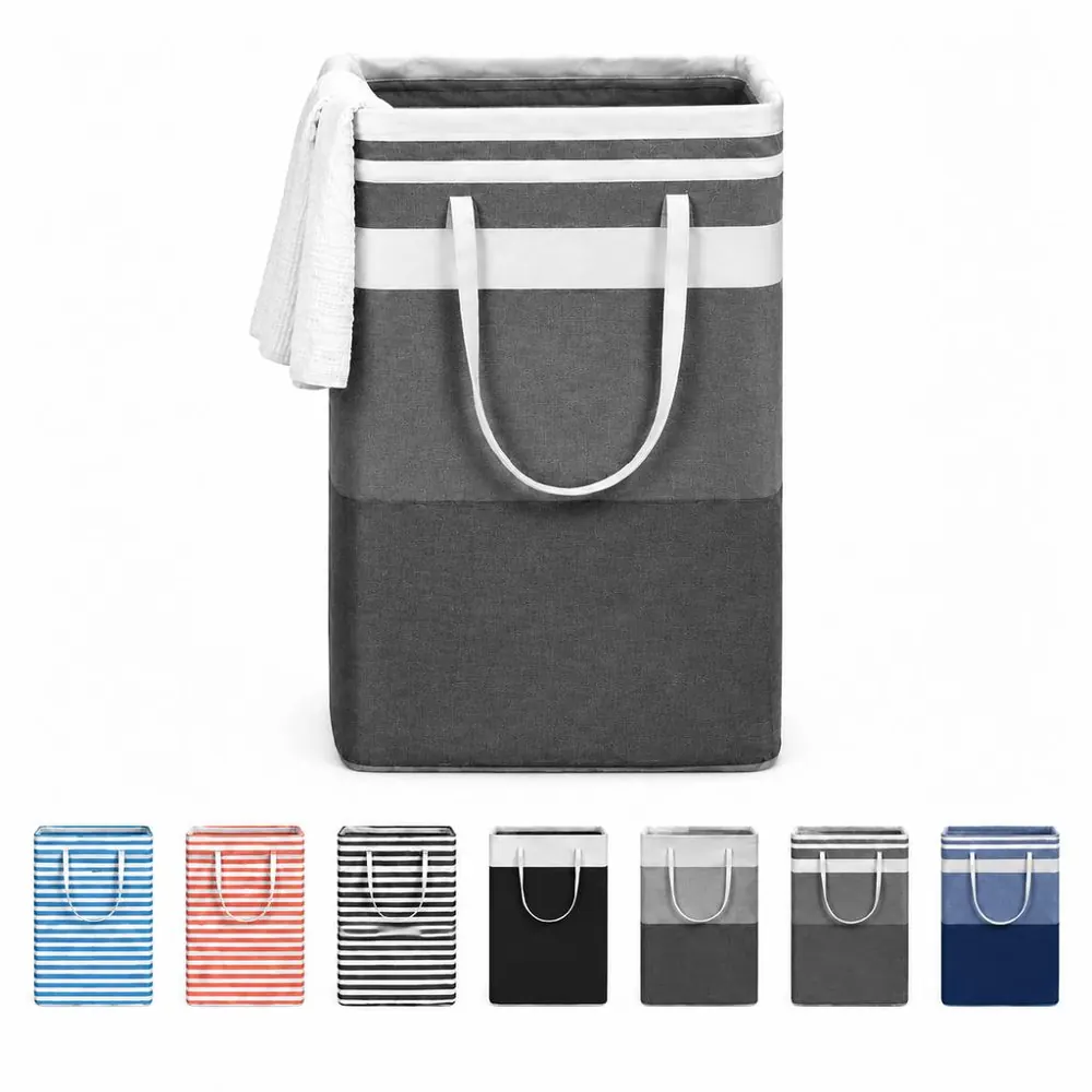 Collapsible Laundry Basket with Handles, Space-Saving 2