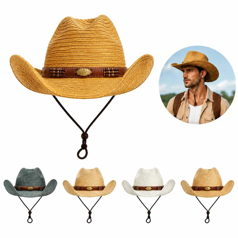 Foldable Wide Brim Woven Straw Hat for Sun Protection 2