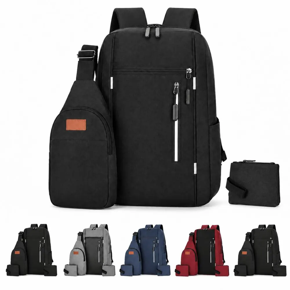 Water-Resistant 3-Piece Business Backpack Briefcase Set 2