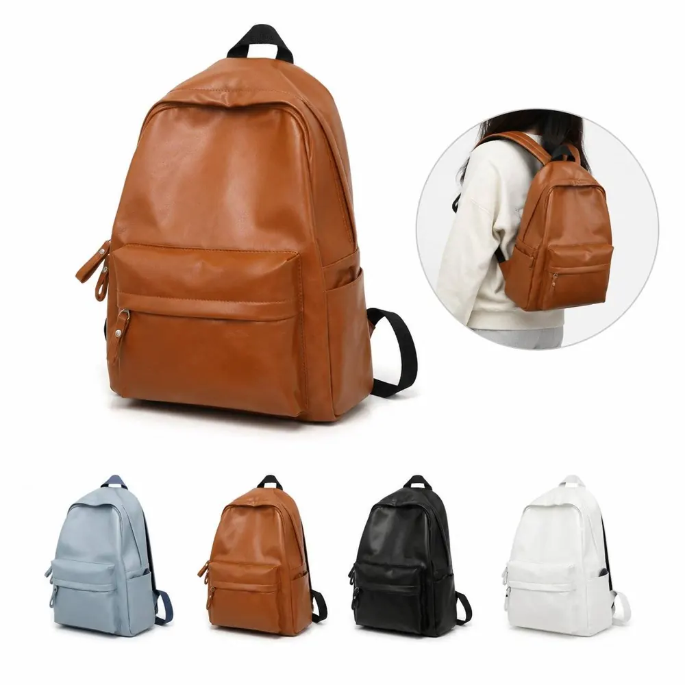 Waterproof Synthetic Leather Daypack with Padded Straps 2