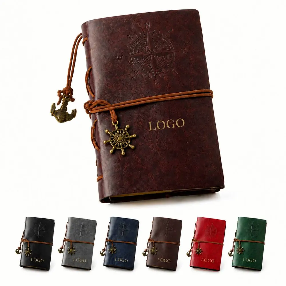 Refillable Vintage Leather Journal Notebook with Secure