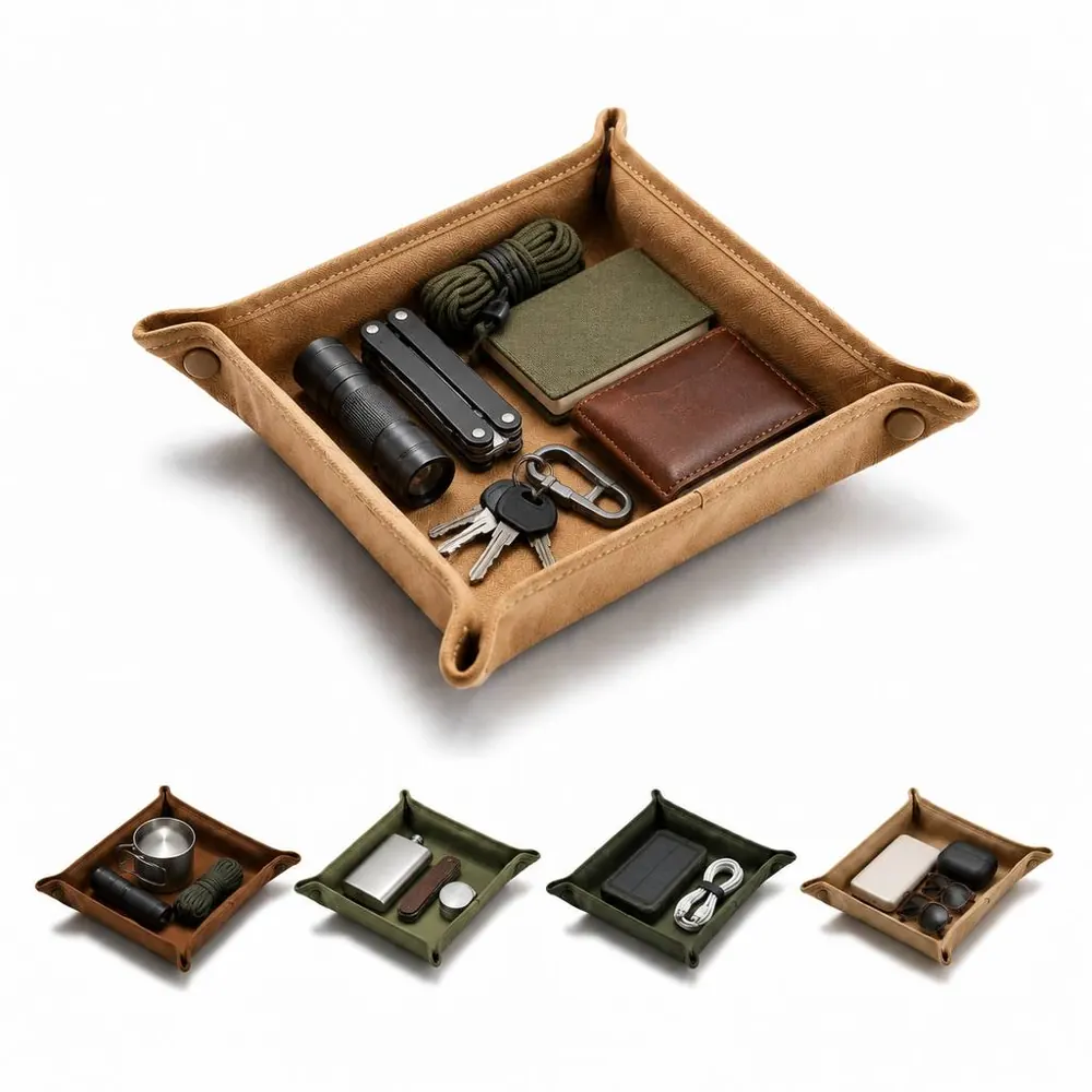 Foldable Fabric Organizer Tray with Compartments 2