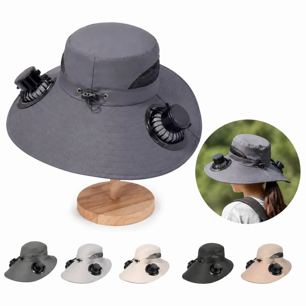 Wide Brim Fan Hat with Built-in Cooling Breeze 2