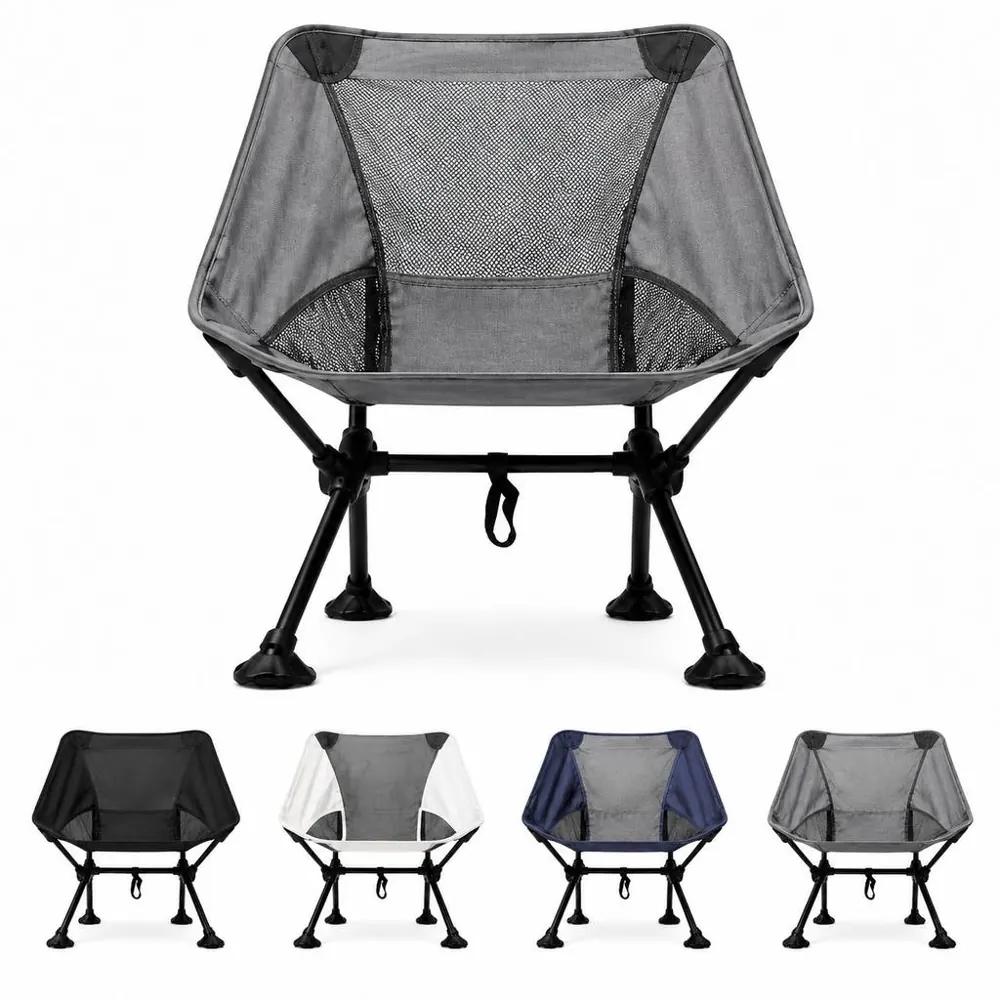 Foldable Camping Moon Chair with Padded Armrest 2