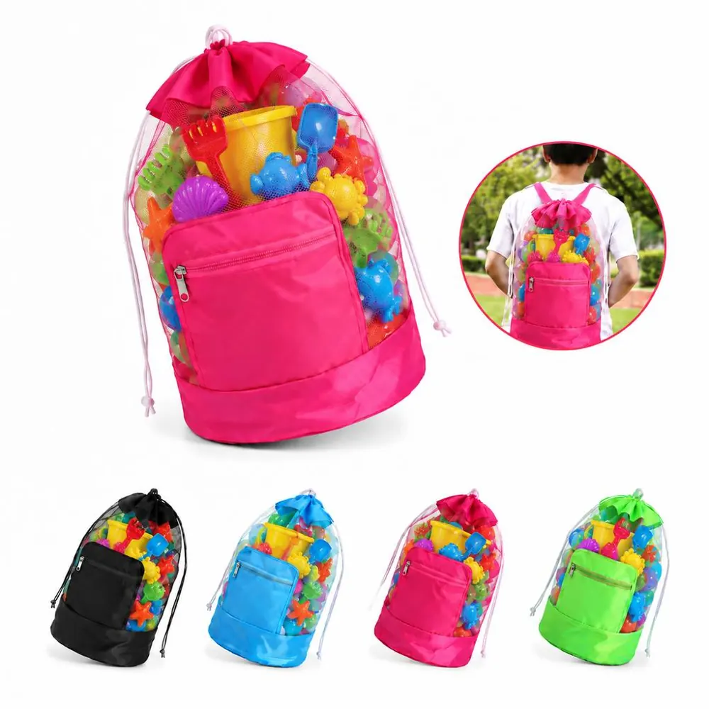 Kids Water-Resistant Beach Toy Backpack with Adjustable 2
