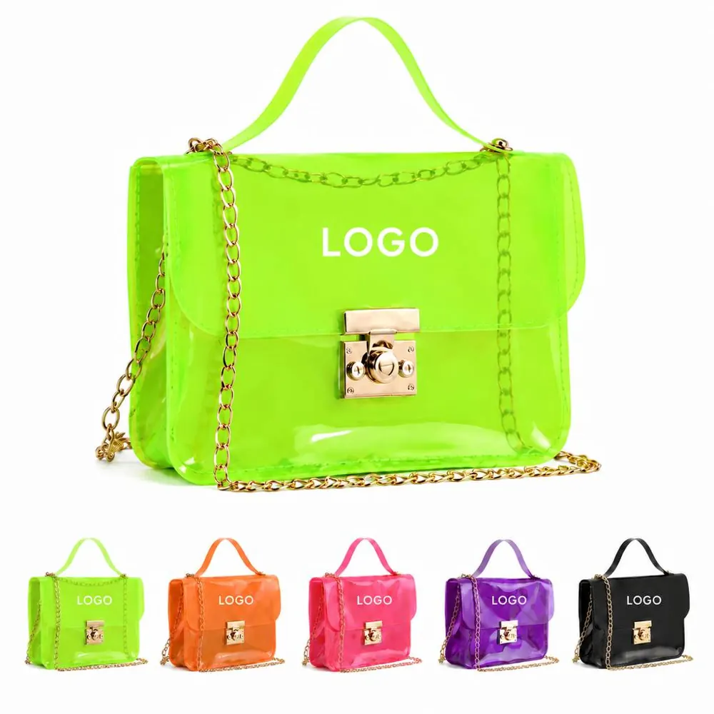 Transparent PVC Crossbody Bag with Zipper