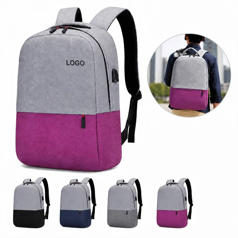 Water-Resistant Multi-Compartment Laptop Backpack with USB Port