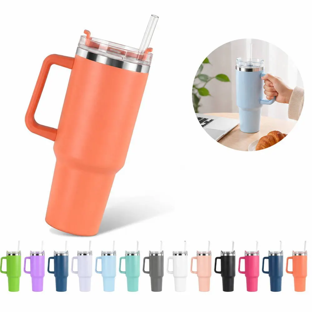 30oz Insulated Travel Mug with Straw and Secure Lid 2