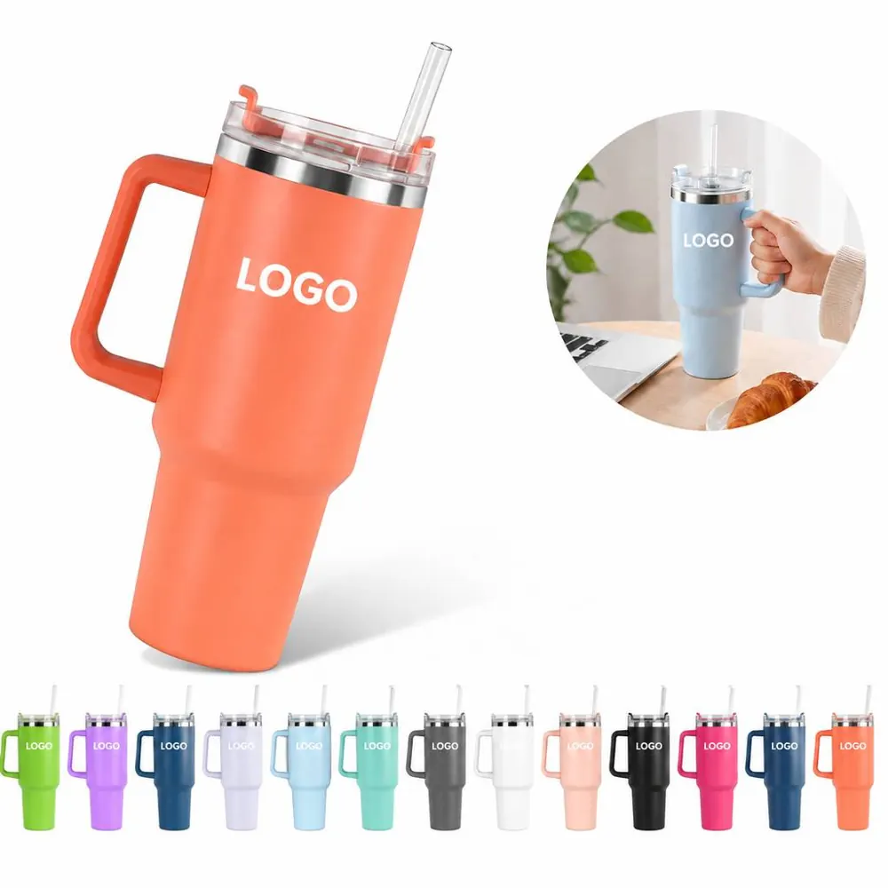 30oz Insulated Travel Mug with Straw and Secure Lid