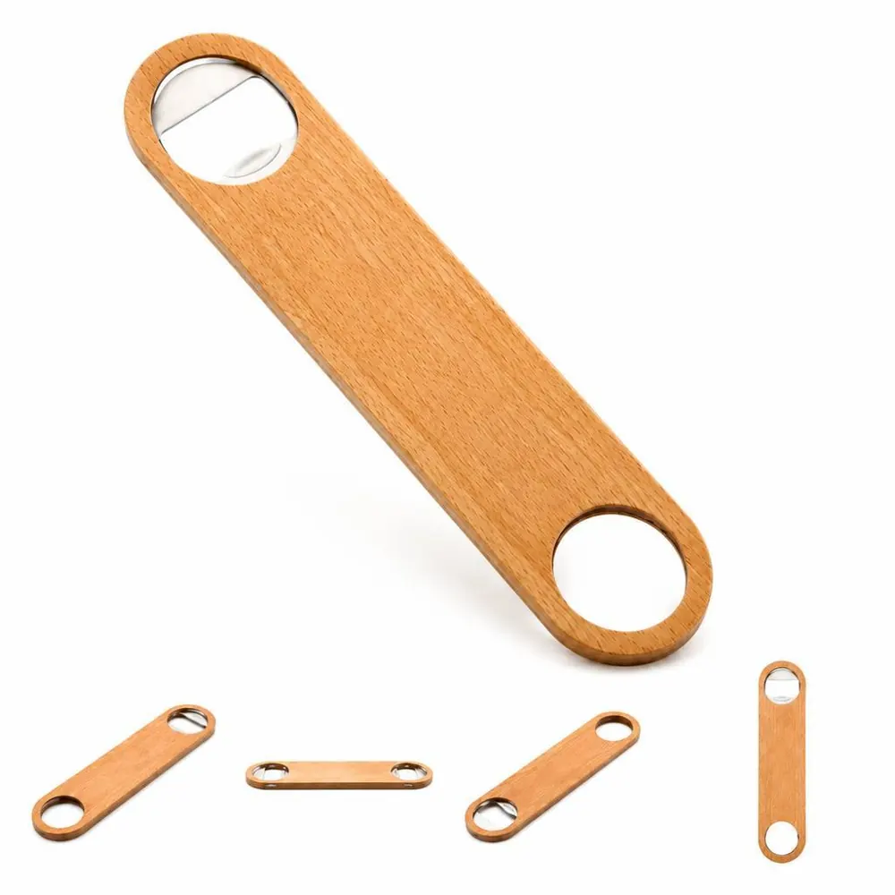 Wooden Handle Stainless Steel Bottle Cap Remover 2