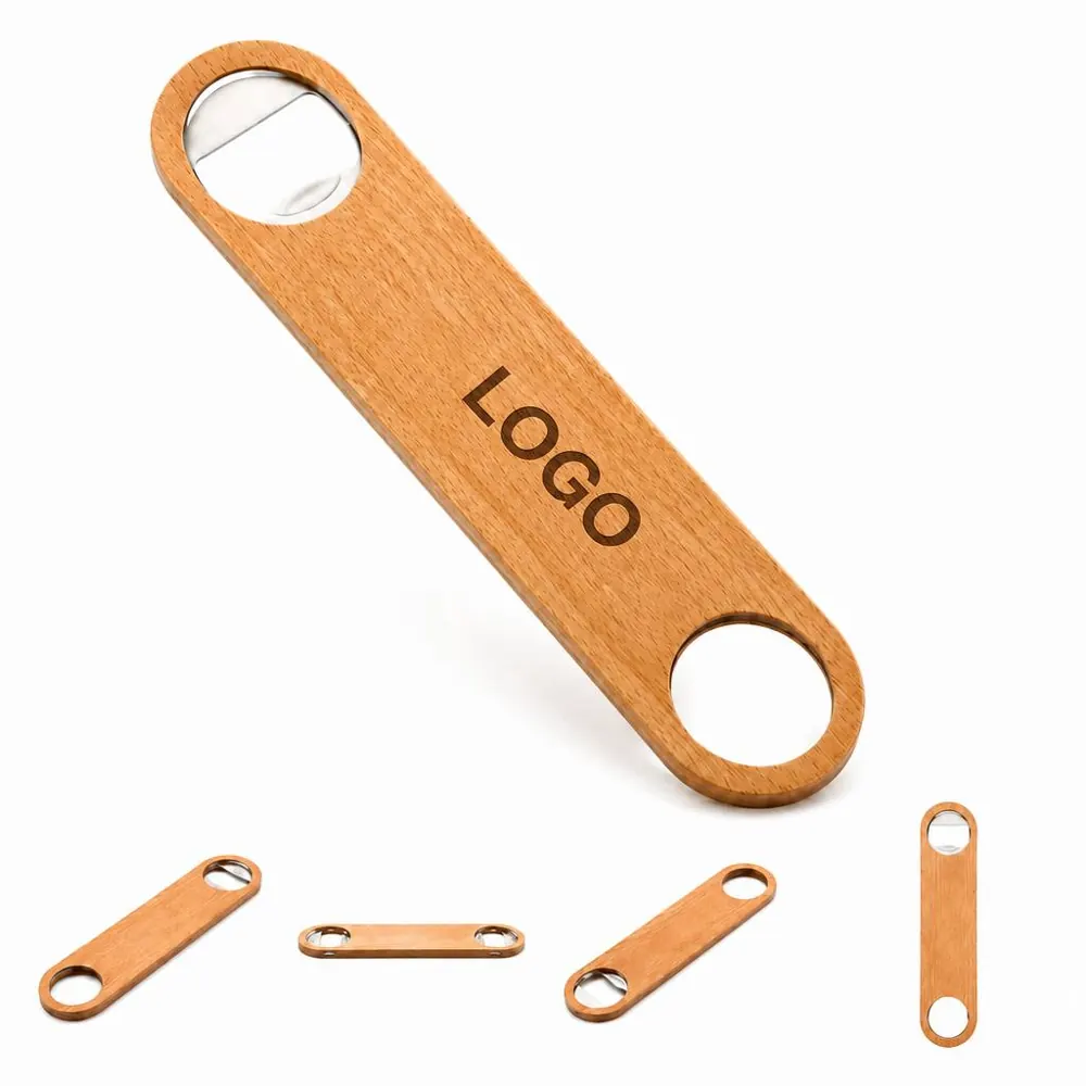 Wooden Handle Stainless Steel Bottle Cap Remover