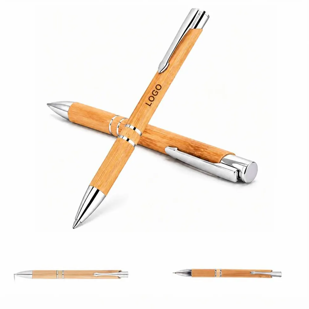 Natural Bamboo Ballpoint Pen for Travel Writing
