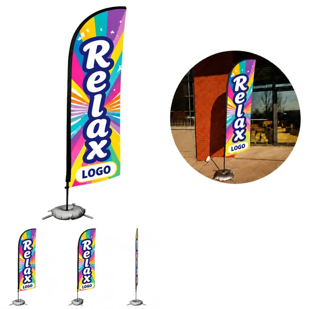 9ft Double-Sided Feather Flag Kit with Stand