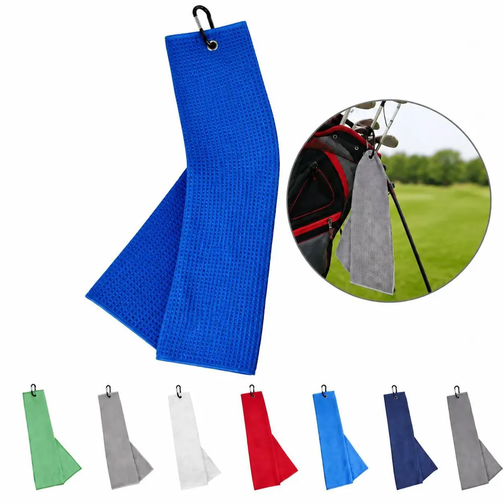 Highly Absorbent Waffle Golf Towel with Trifold Design 2
